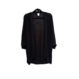Chico's Size 1 Black Shrug Style Open Kimono Jacket‎